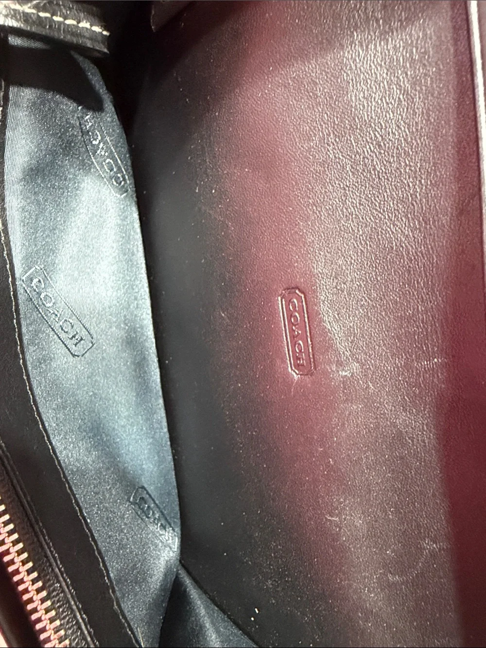 Coach Black Signature Continental Wallet with Leather Trim